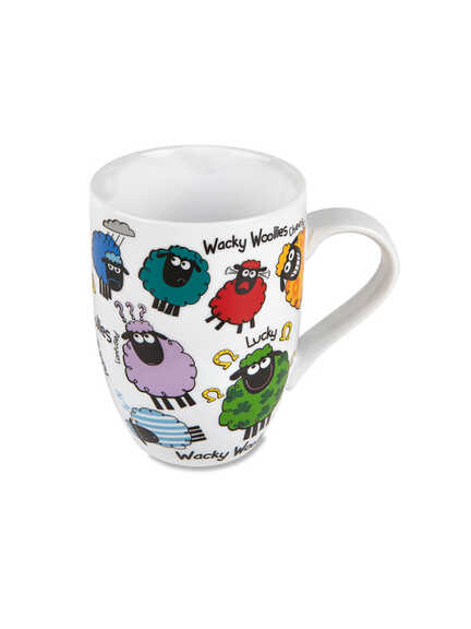 Kaffeebecher Wacky Woollies mit bunten Schafen