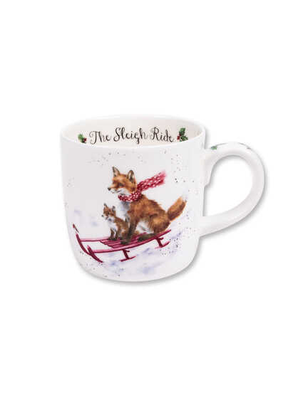 Weihnachts-Becher mit Fuchs und Rotkehlchen