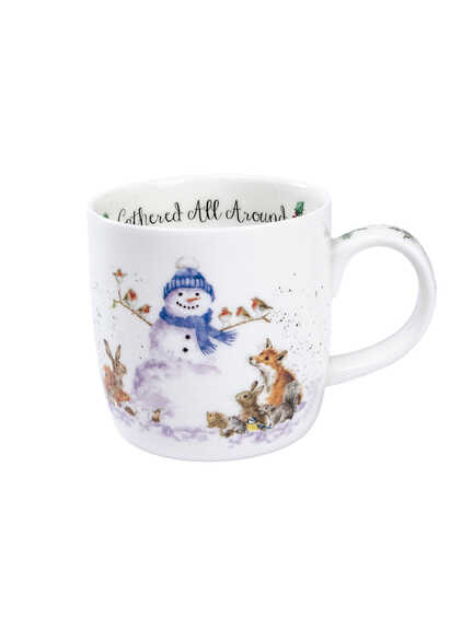 Henkelbecher mit Schneemann