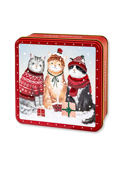 Geb�ckdose mit Katzen in Christmas Jumpers 200 g