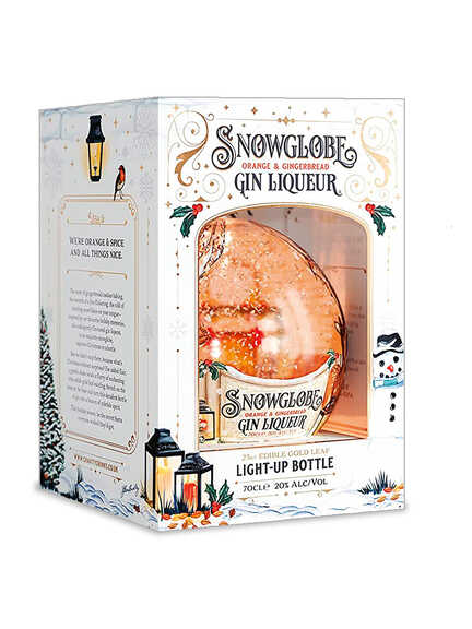 Gin-Lik�r in Schneekugel mit essbarem Blattgold